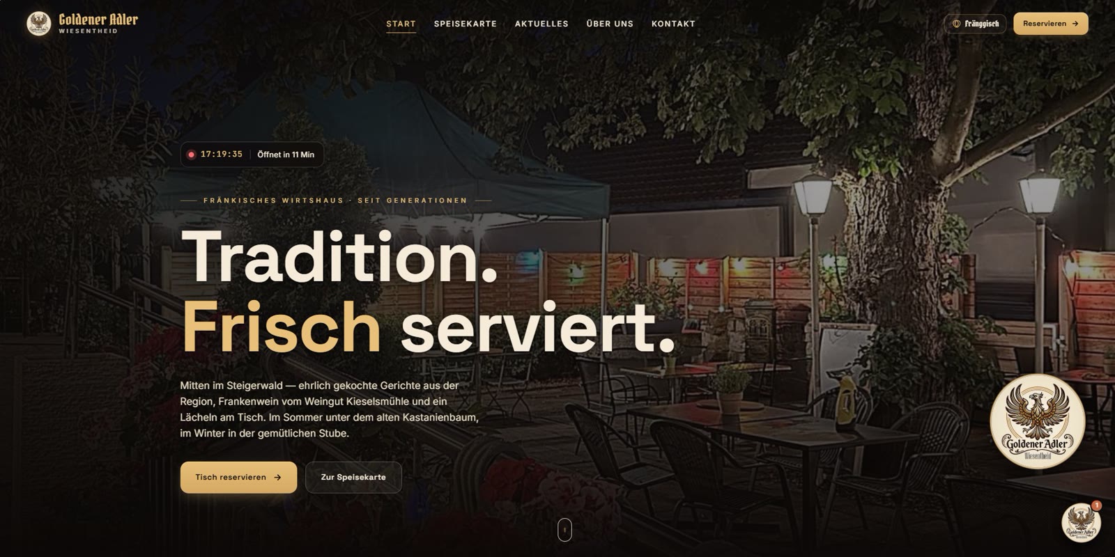 Goldener Adler Wiesentheid Website — heutiger Zustand