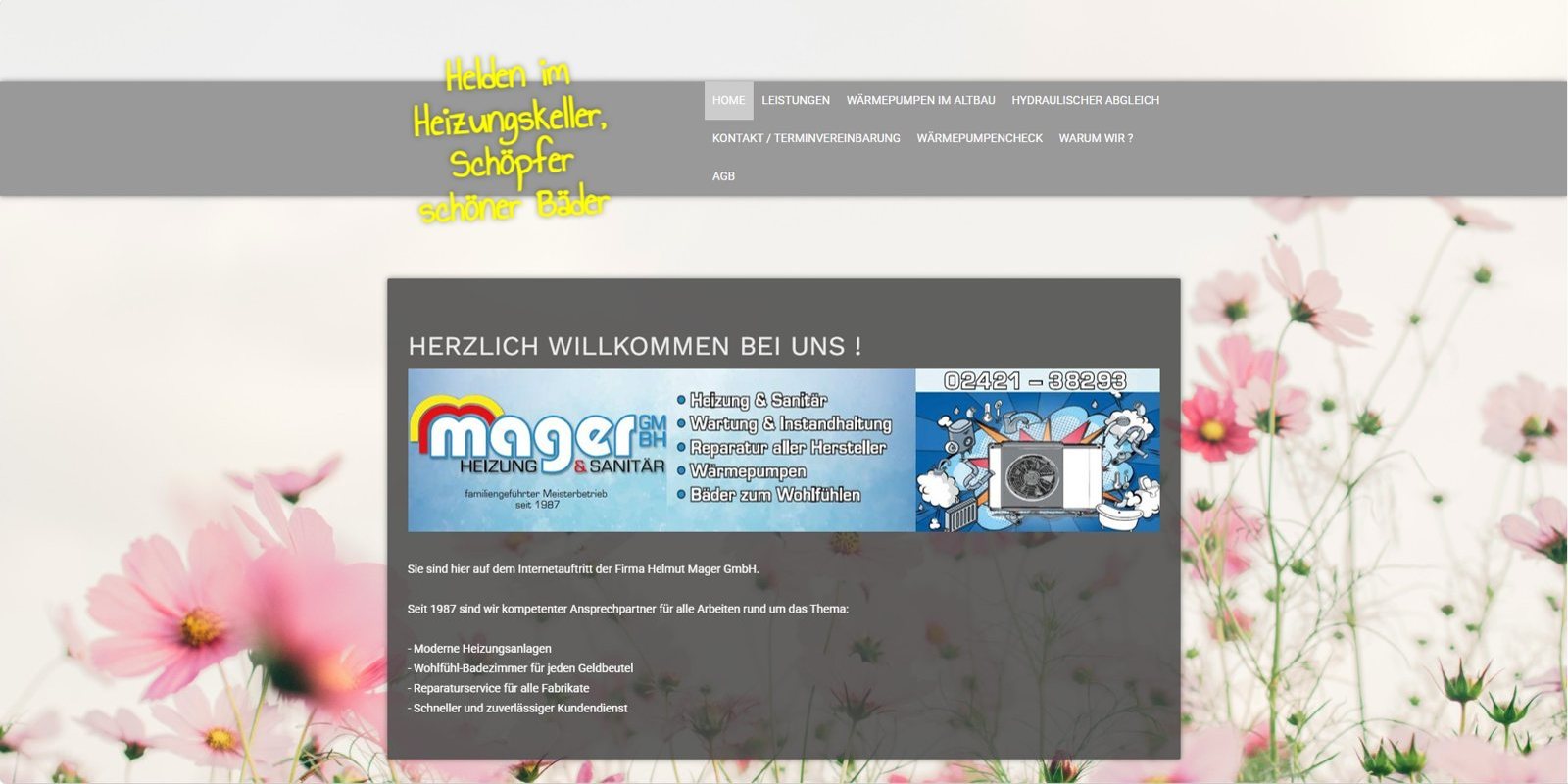Mager GmbH Website — vorher