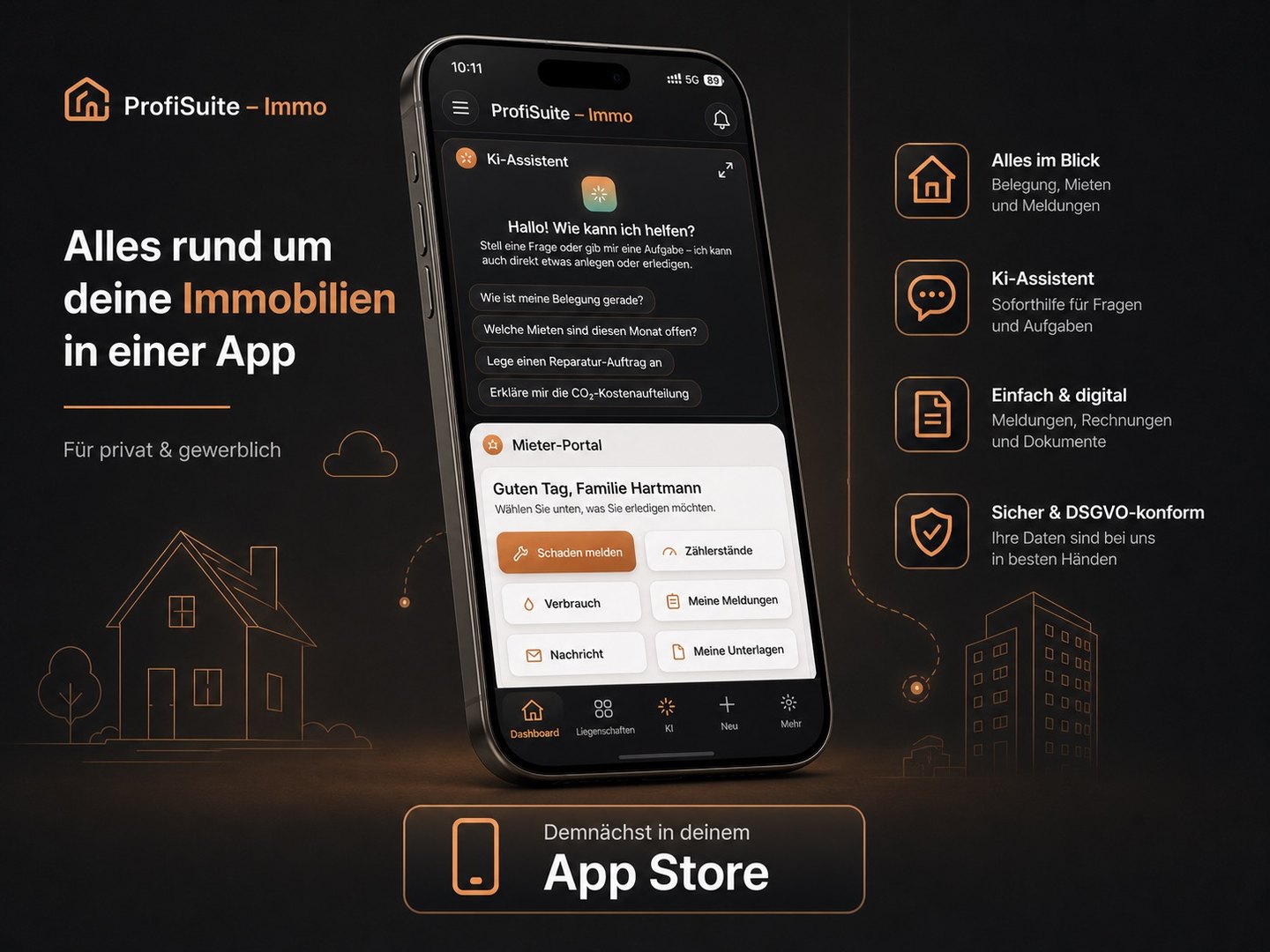 ProfiSuite-Immo — alles rund um deine Immobilien in einer App, demnächst im App Store