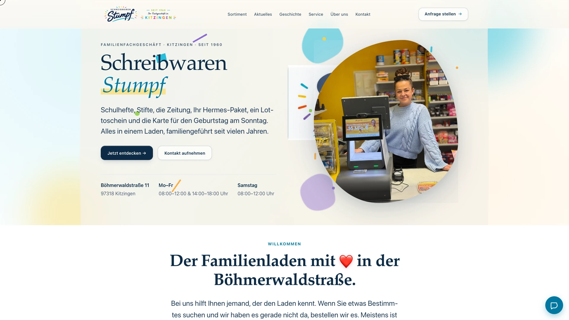 Website of Schreibwaren Stumpf, recorded live on 14 October 2026