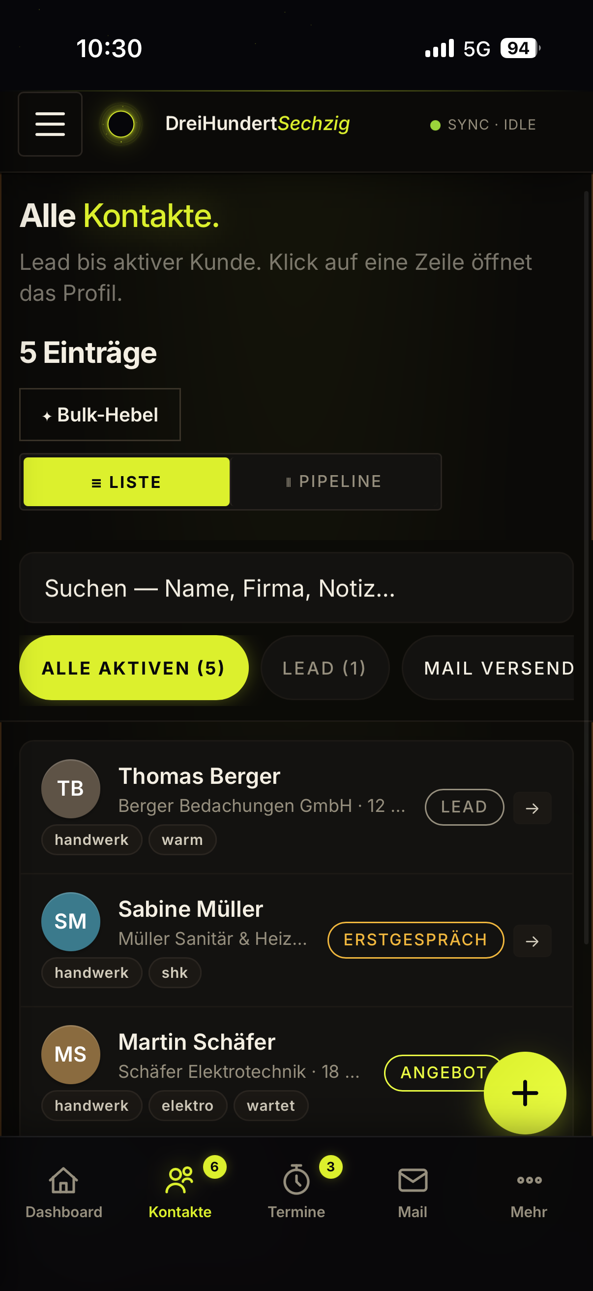 App Kontaktliste