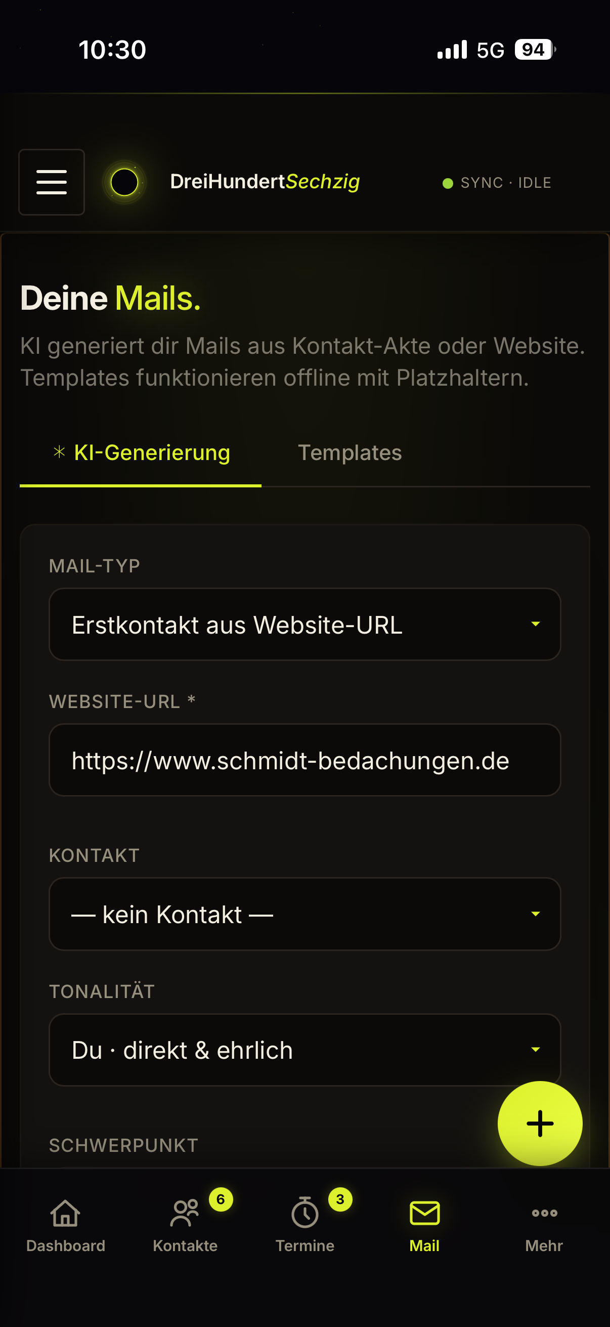 App KI-Mail-Generierung