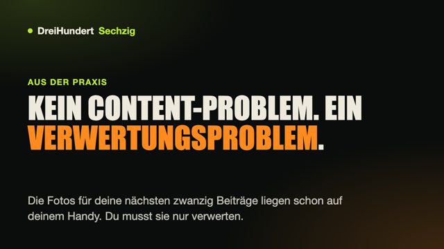 Schriftzug: Kein Content-Problem, ein Verwertungsproblem